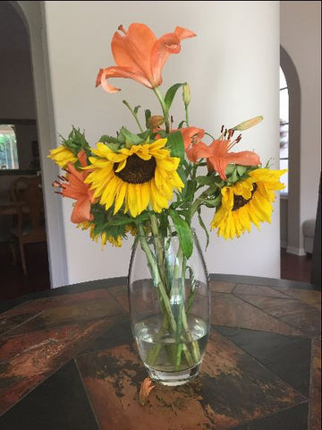 Flowers in Glass Vase